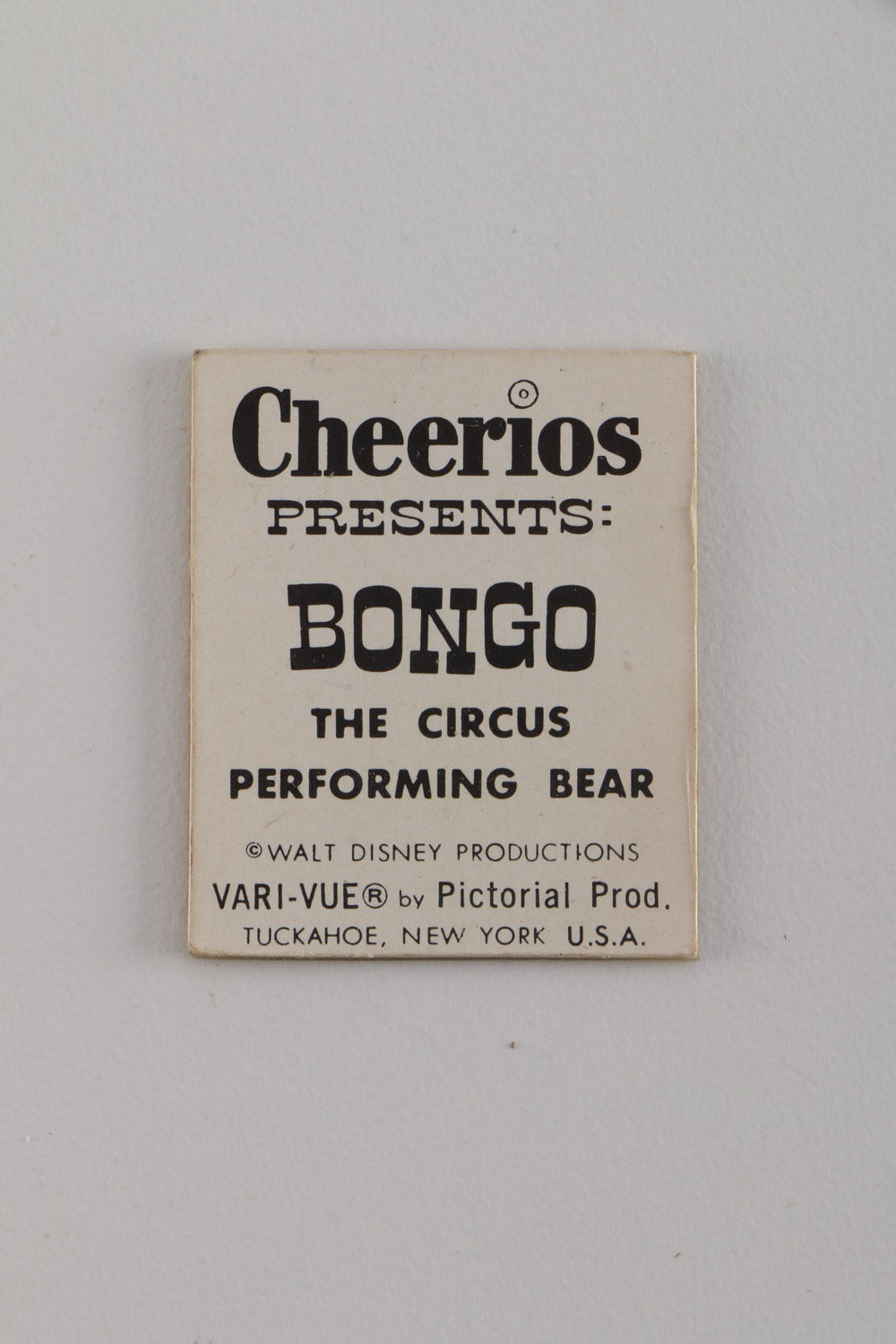 1950s Cheerios Premium Toys, Dinsey Dumbo Circus Pin and Inserts