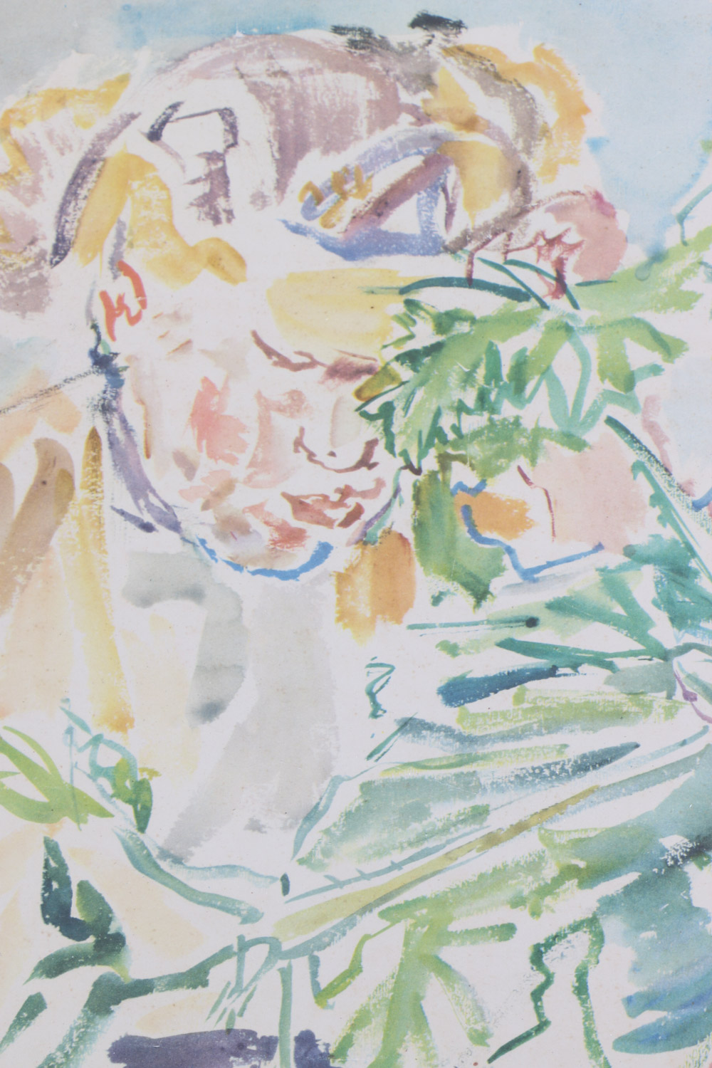 Oskar Kokoschka Signed Lithograph "Girl with the Leaf Plant"