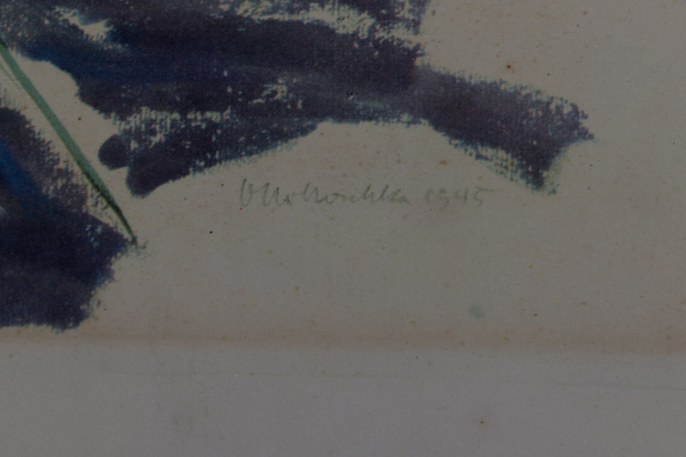 Oskar Kokoschka Signed Lithograph "Girl with the Leaf Plant"