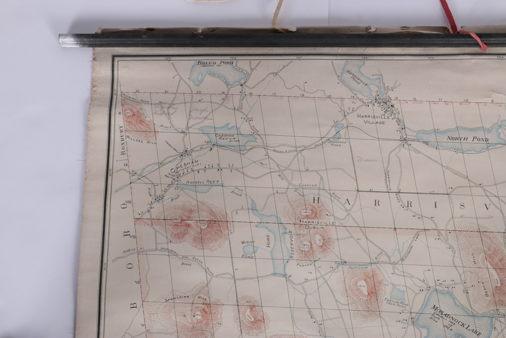 Early 20th Century Wall Map of Dublin, New Hampshire