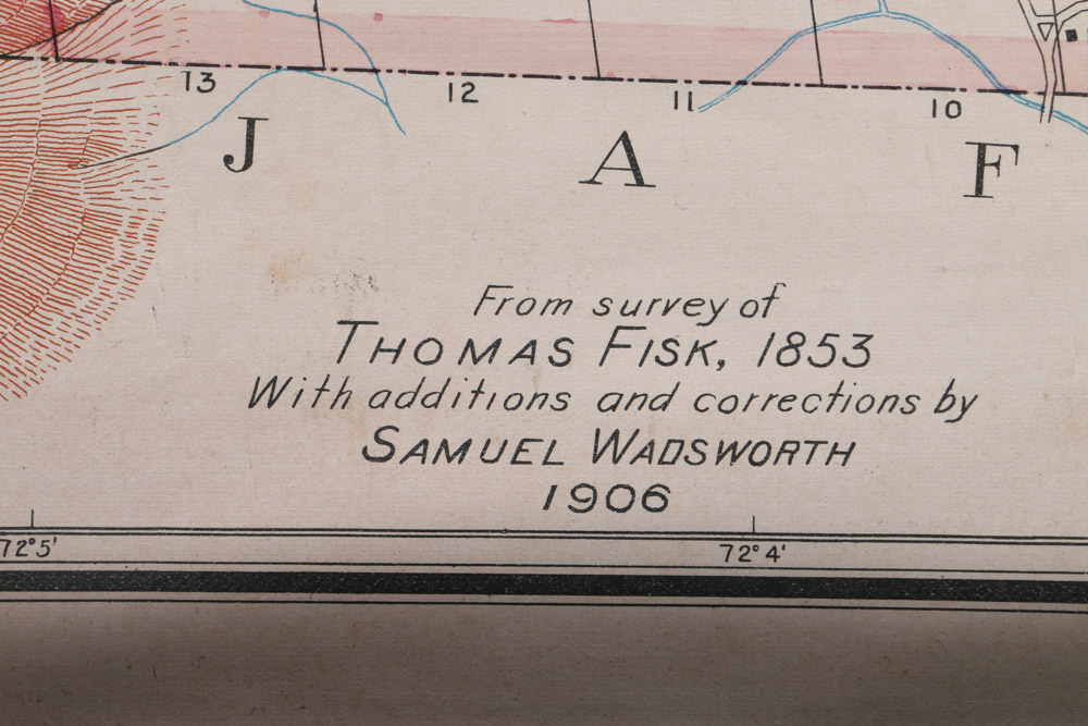 Early 20th Century Wall Map of Dublin, New Hampshire