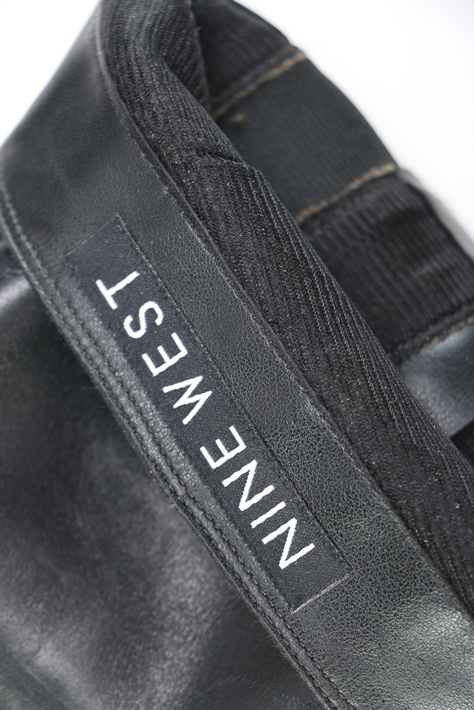 Nine West Black Leather High-Heeled Boots