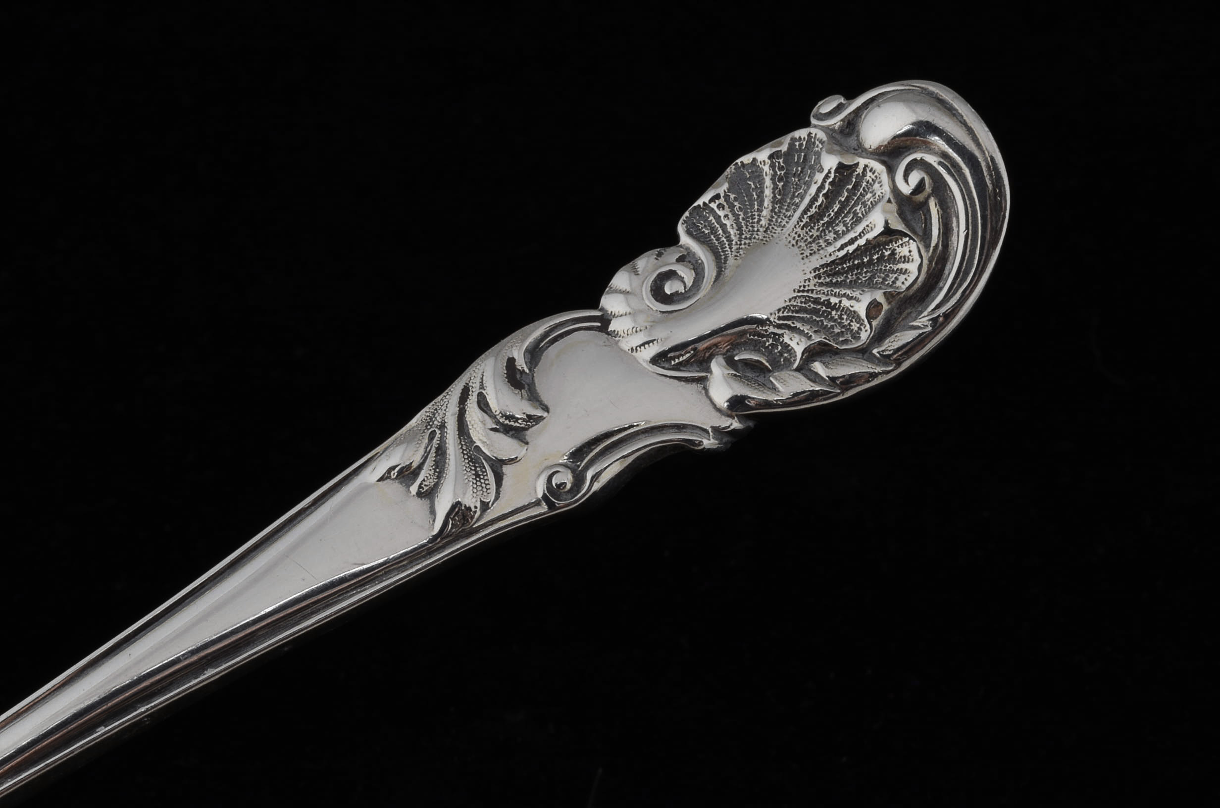 Antique English George William Adams Sterling Silver Tea Strainer Spoon