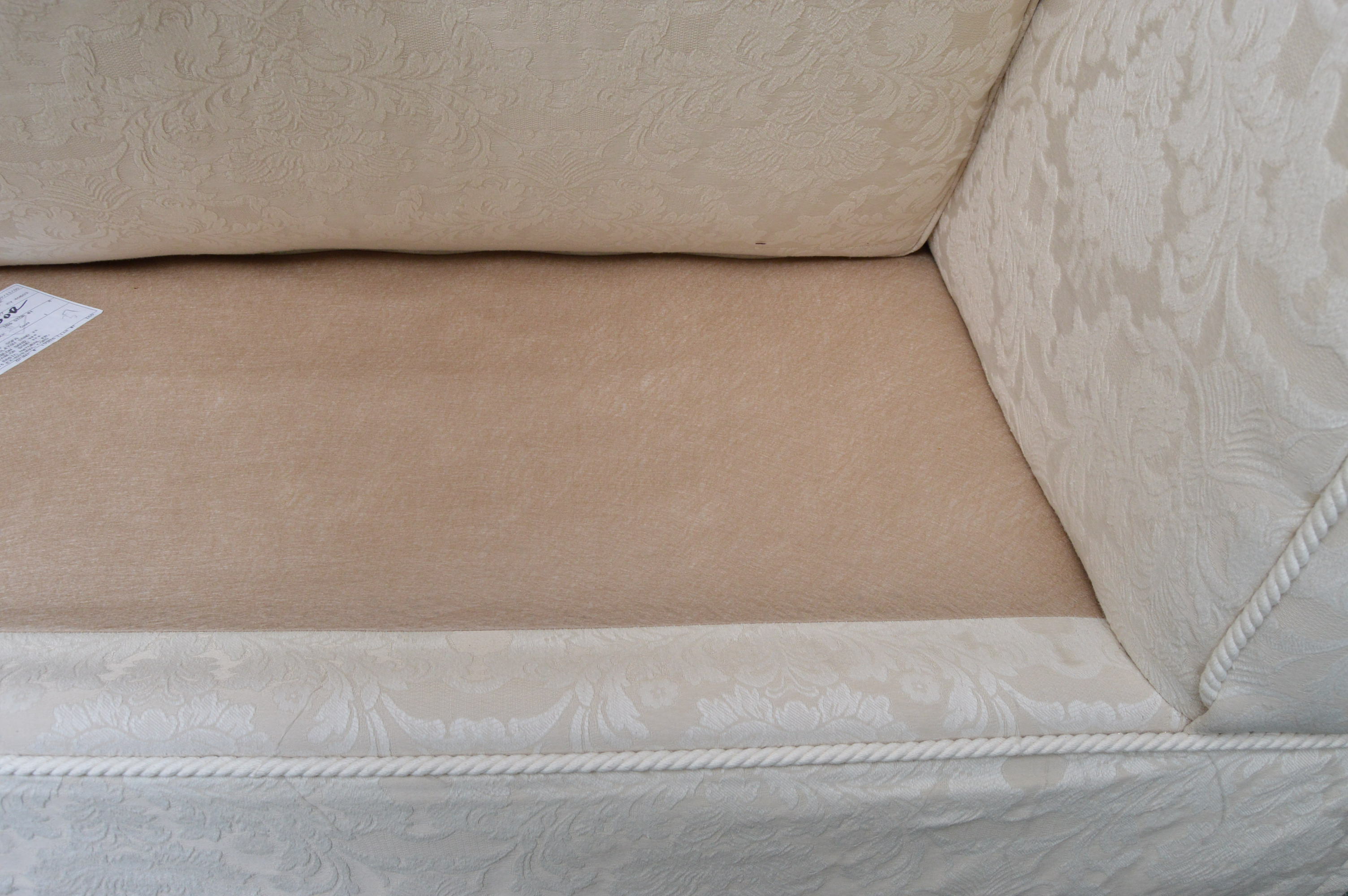 Cream Damask Upholstered Sofa