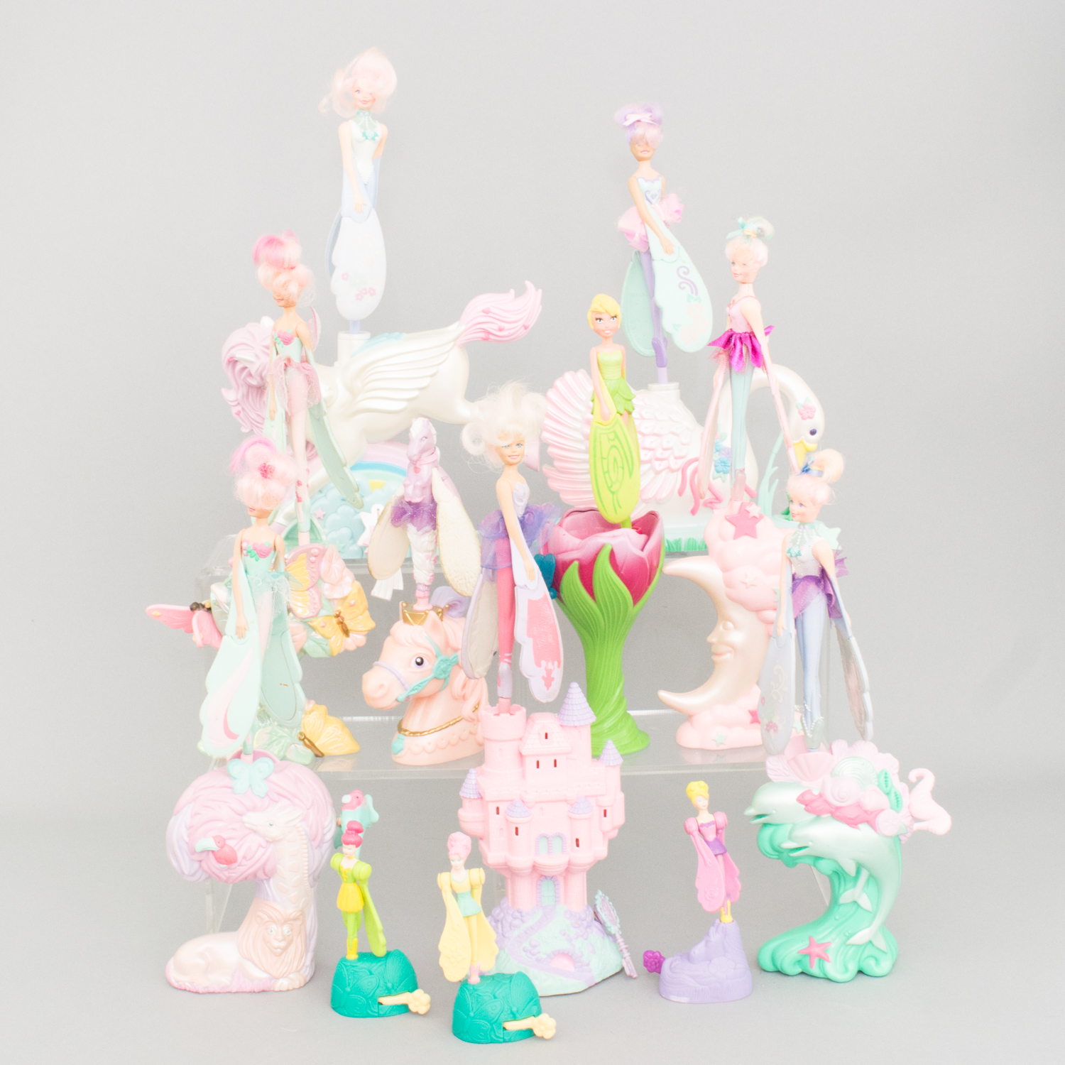 Nine 1990s-2000s Sky Dancers Toys