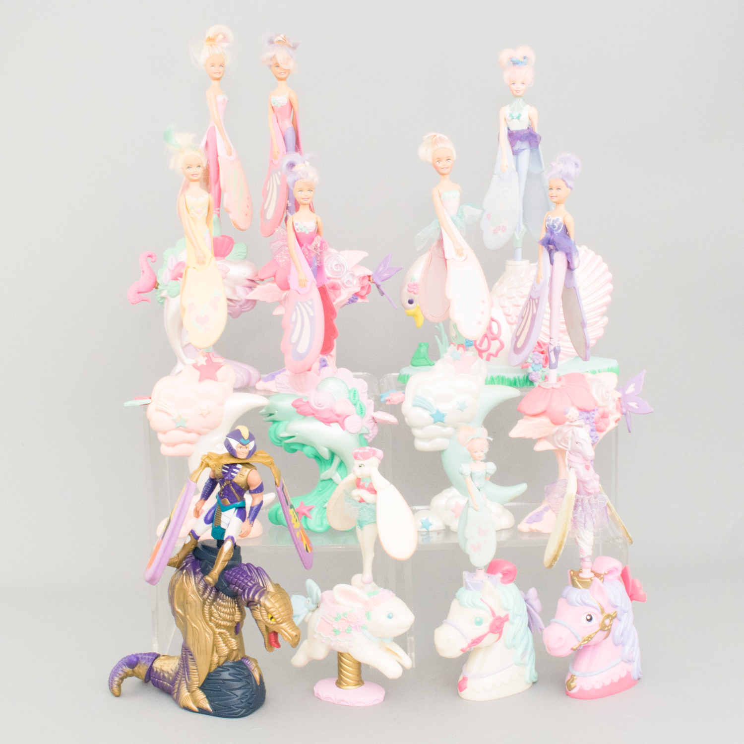 Eleven 1990s-2000s Sky Dancers with Extra Fliers