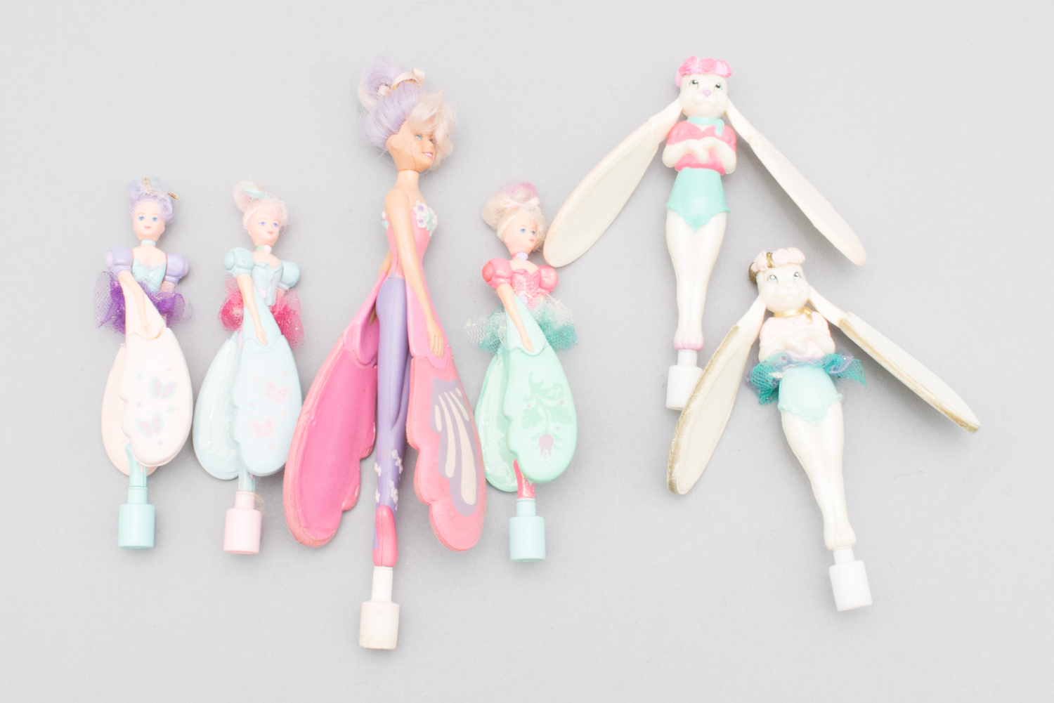 Eleven 1990s-2000s Sky Dancers with Extra Fliers