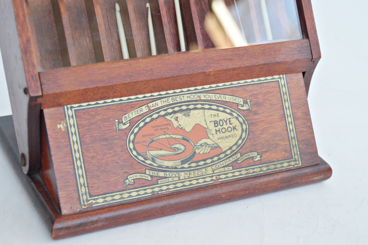 Antique Boye Crochet Hook Display Case