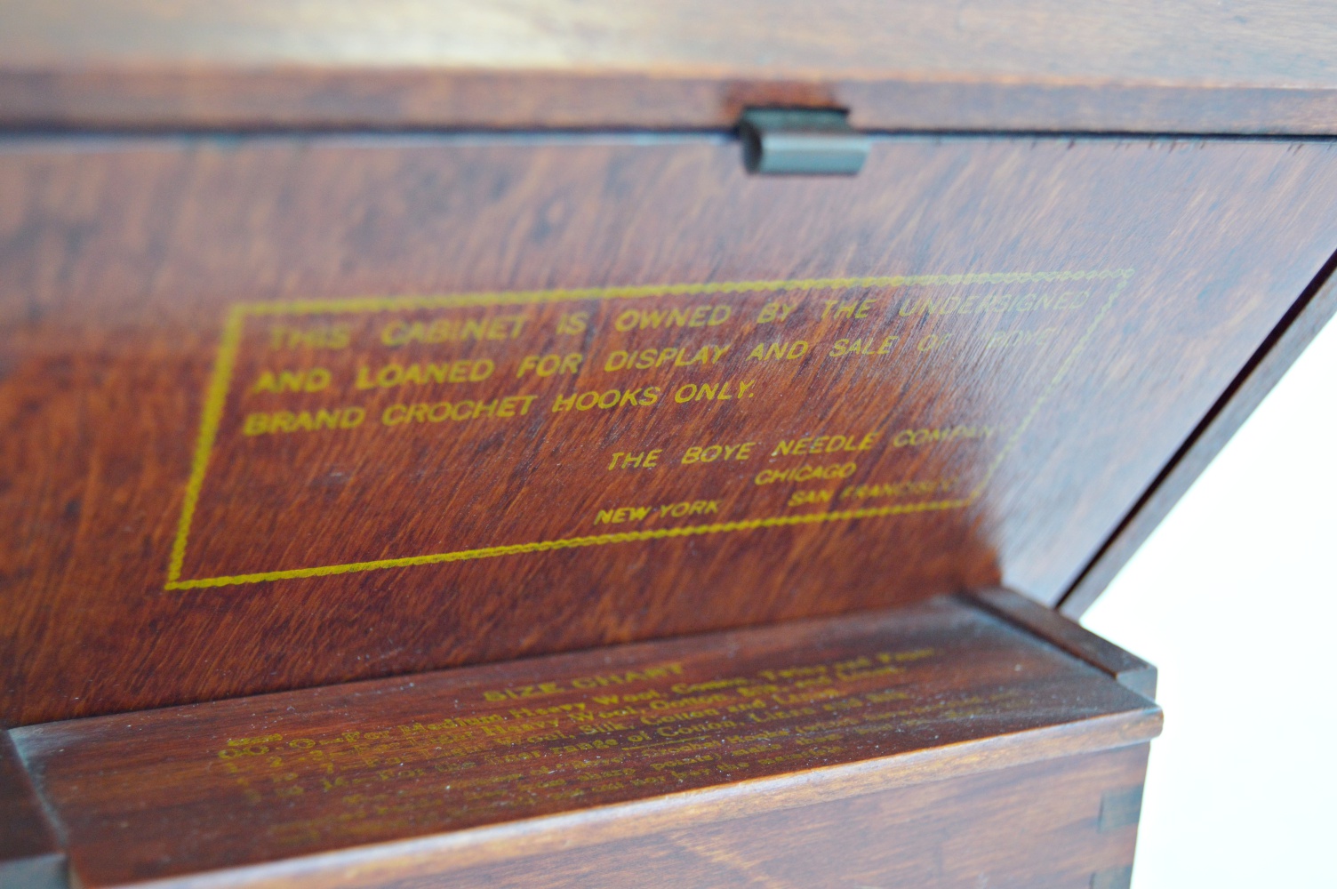 Antique Boye Crochet Hook Display Case