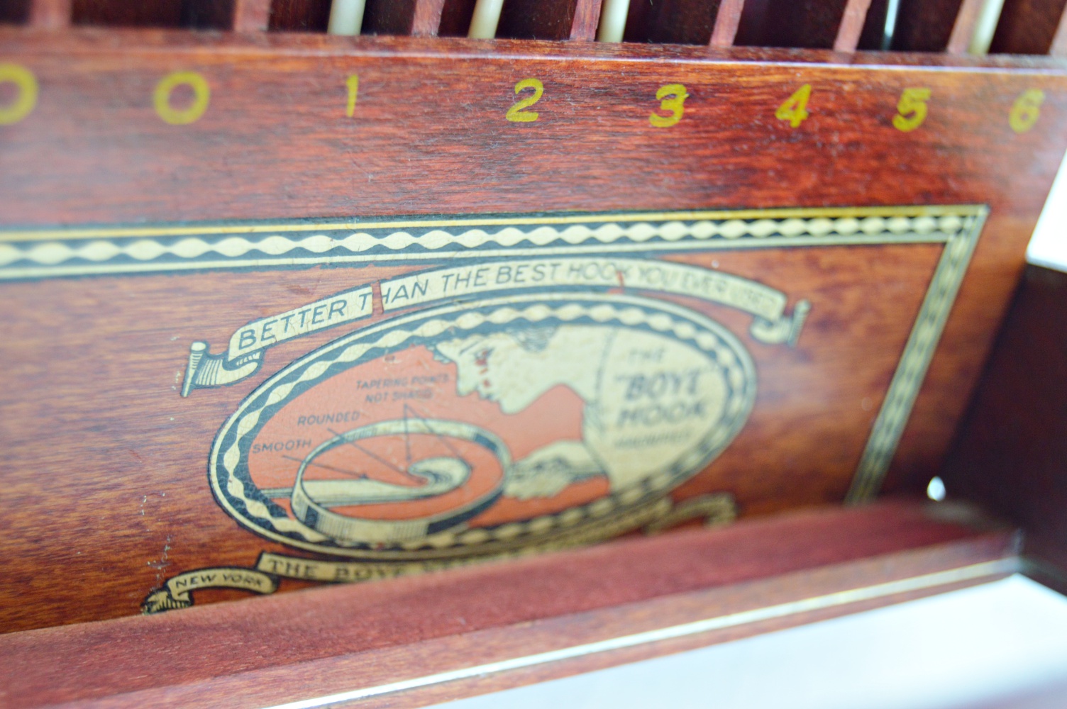 Antique Boye Crochet Hook Display Case