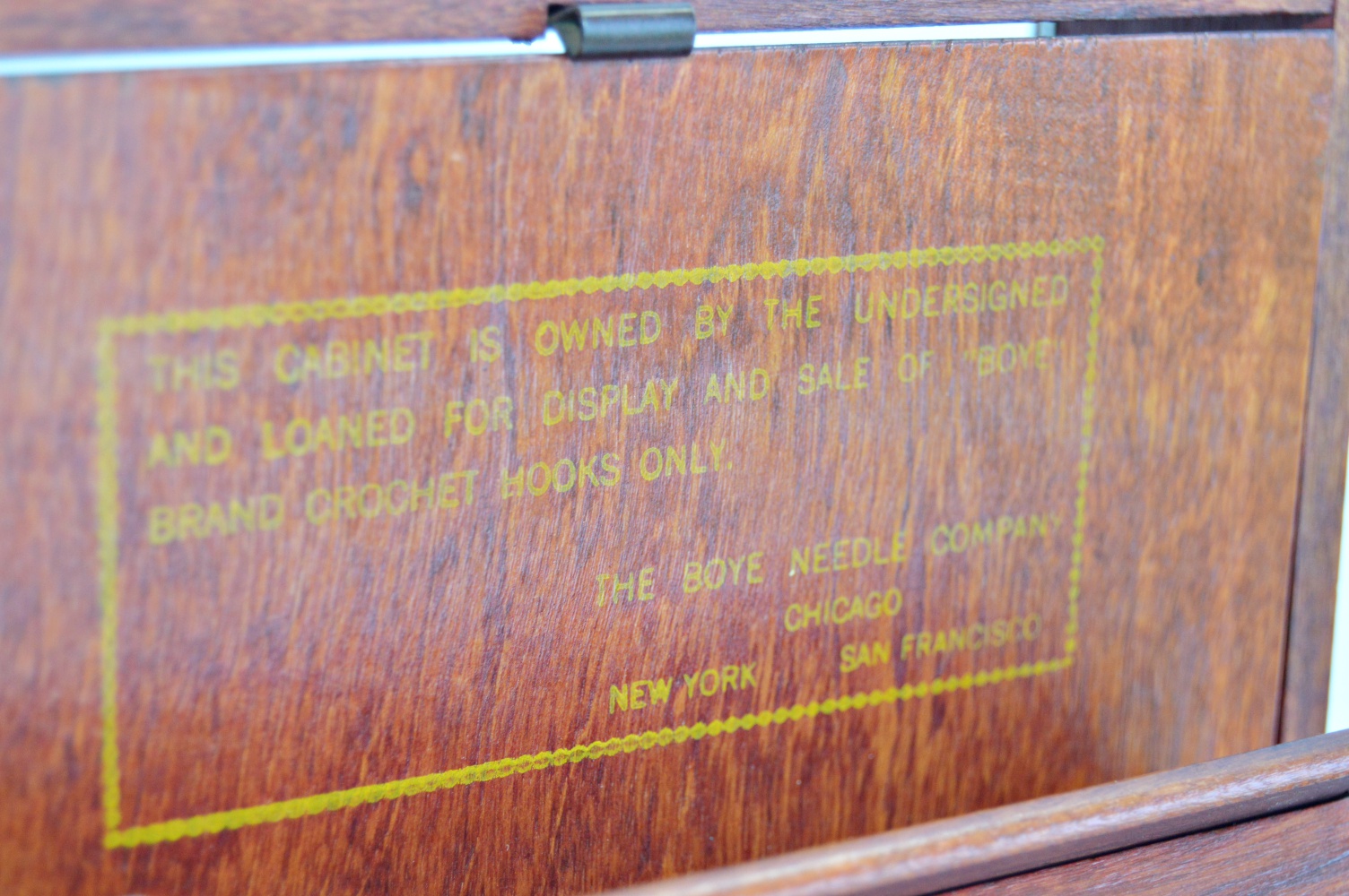 Antique Boye Crochet Hook Display Case