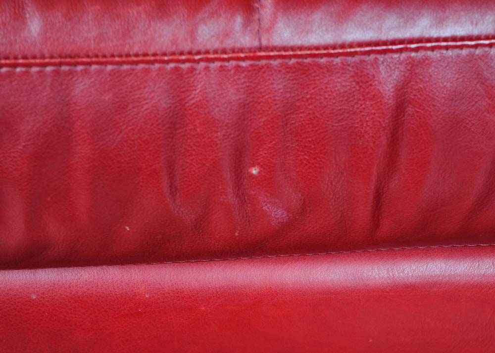 Tufted Red Leather Sofa