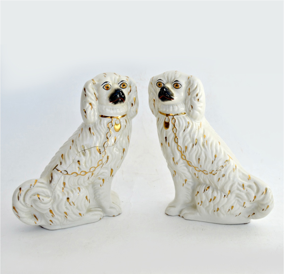 Antique Staffordshire China Dogs