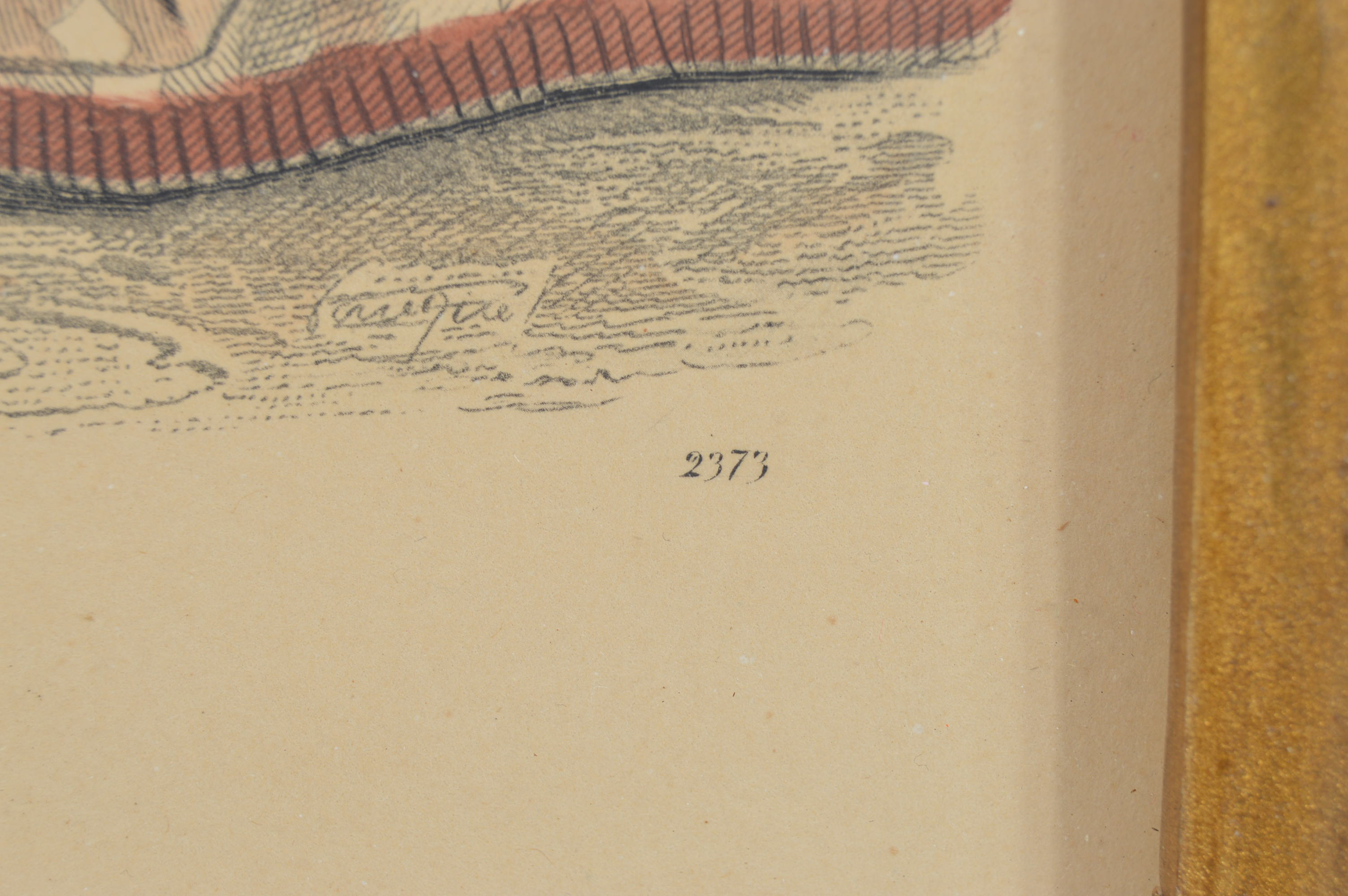 Framed Hand Tinted Etchings Of Parisian Fashions