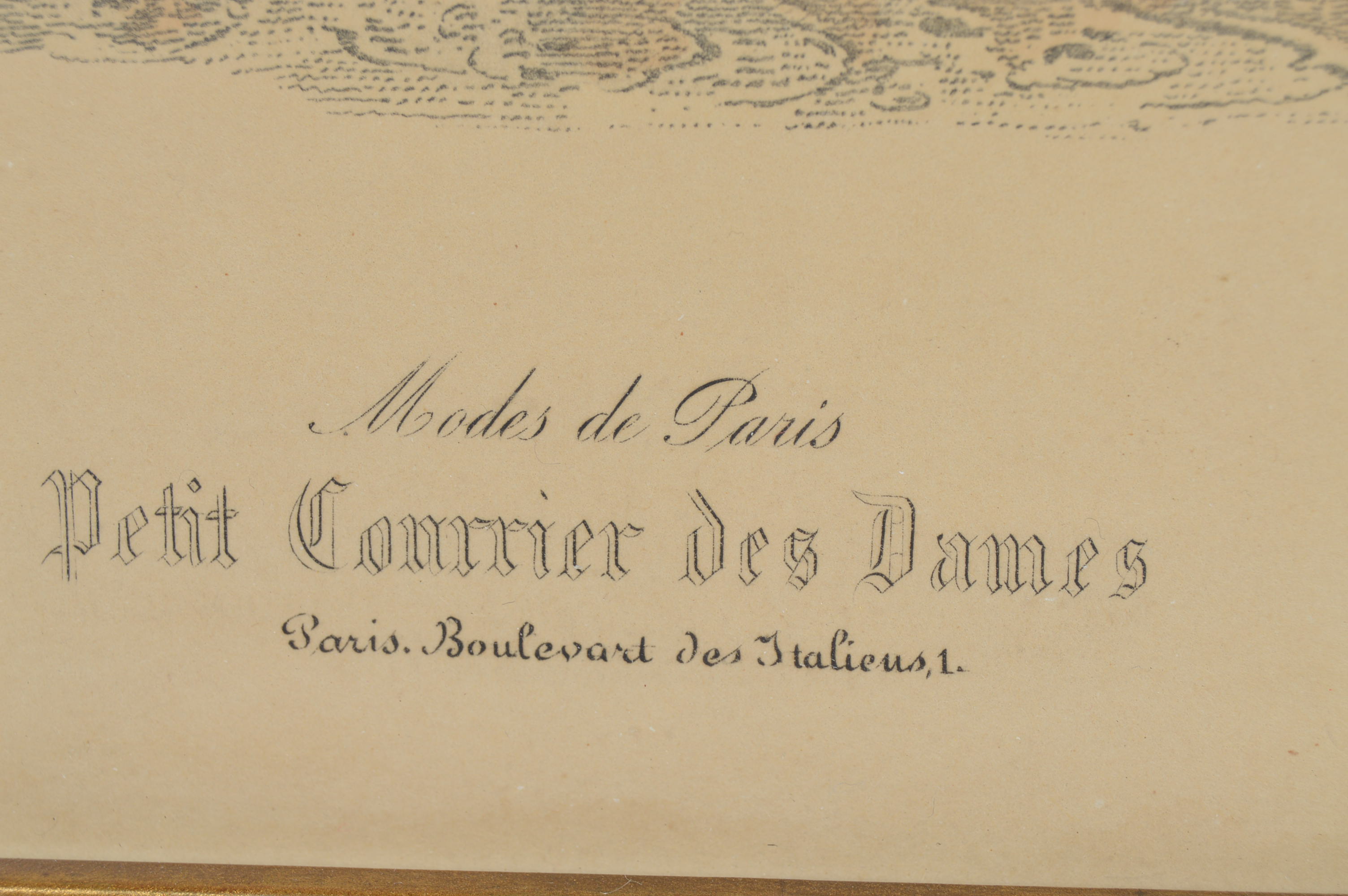 Framed Hand Tinted Etchings Of Parisian Fashions