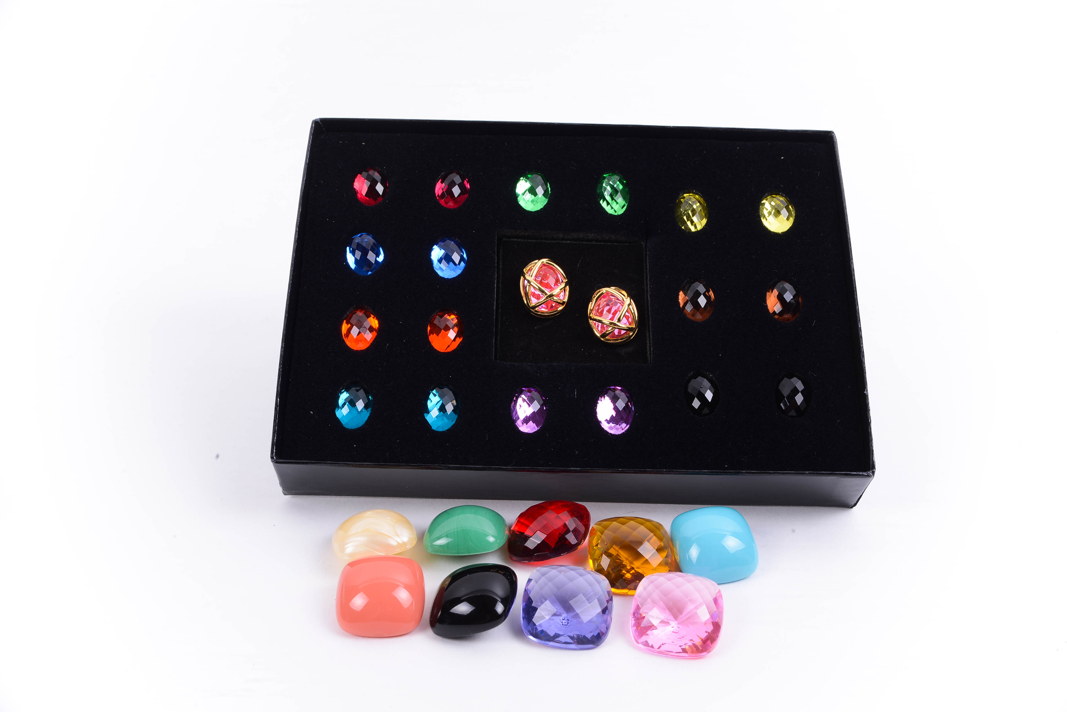 Joan Rivers Earrings and Necklace with Stone Changing Options