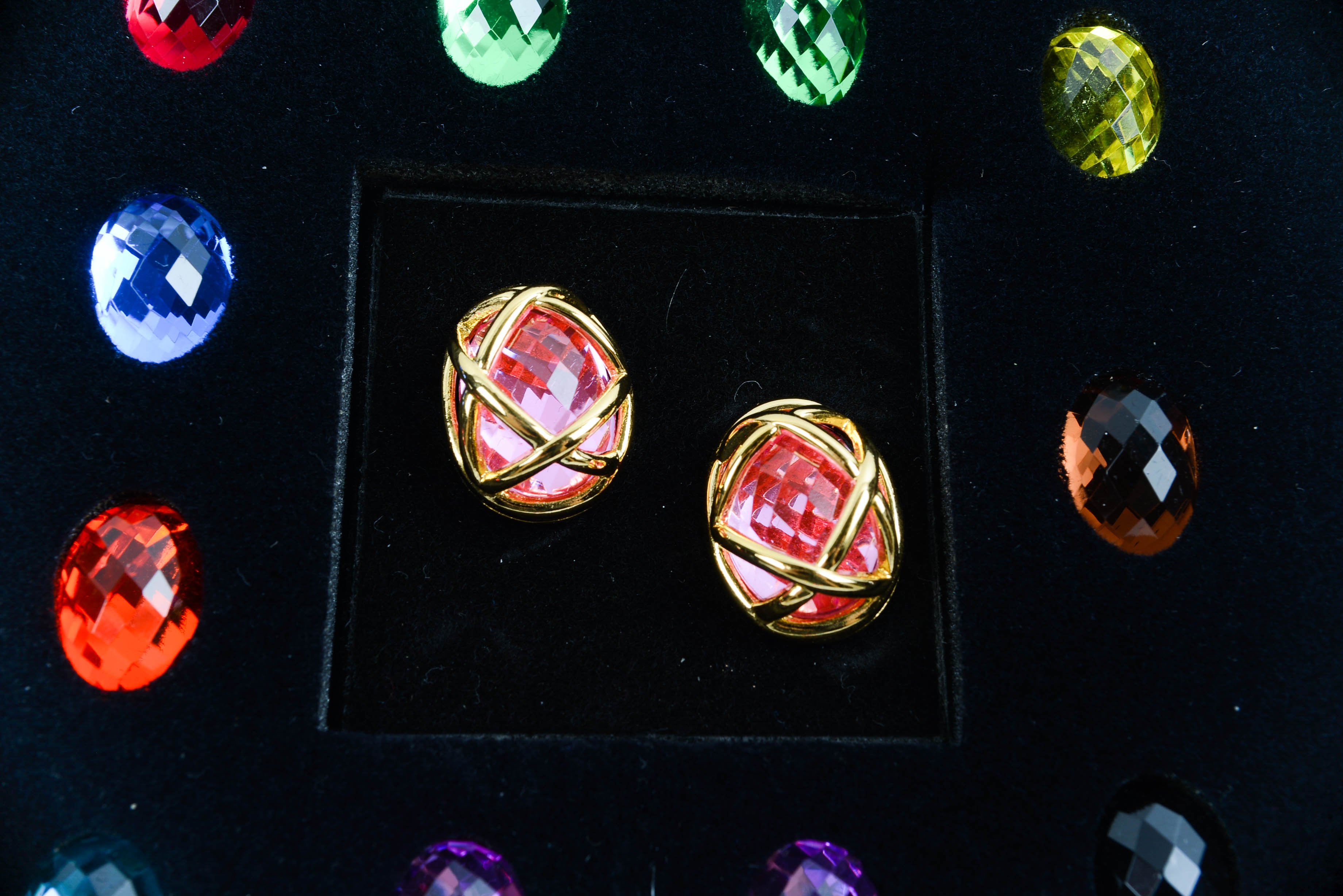 Joan Rivers Earrings and Necklace with Stone Changing Options