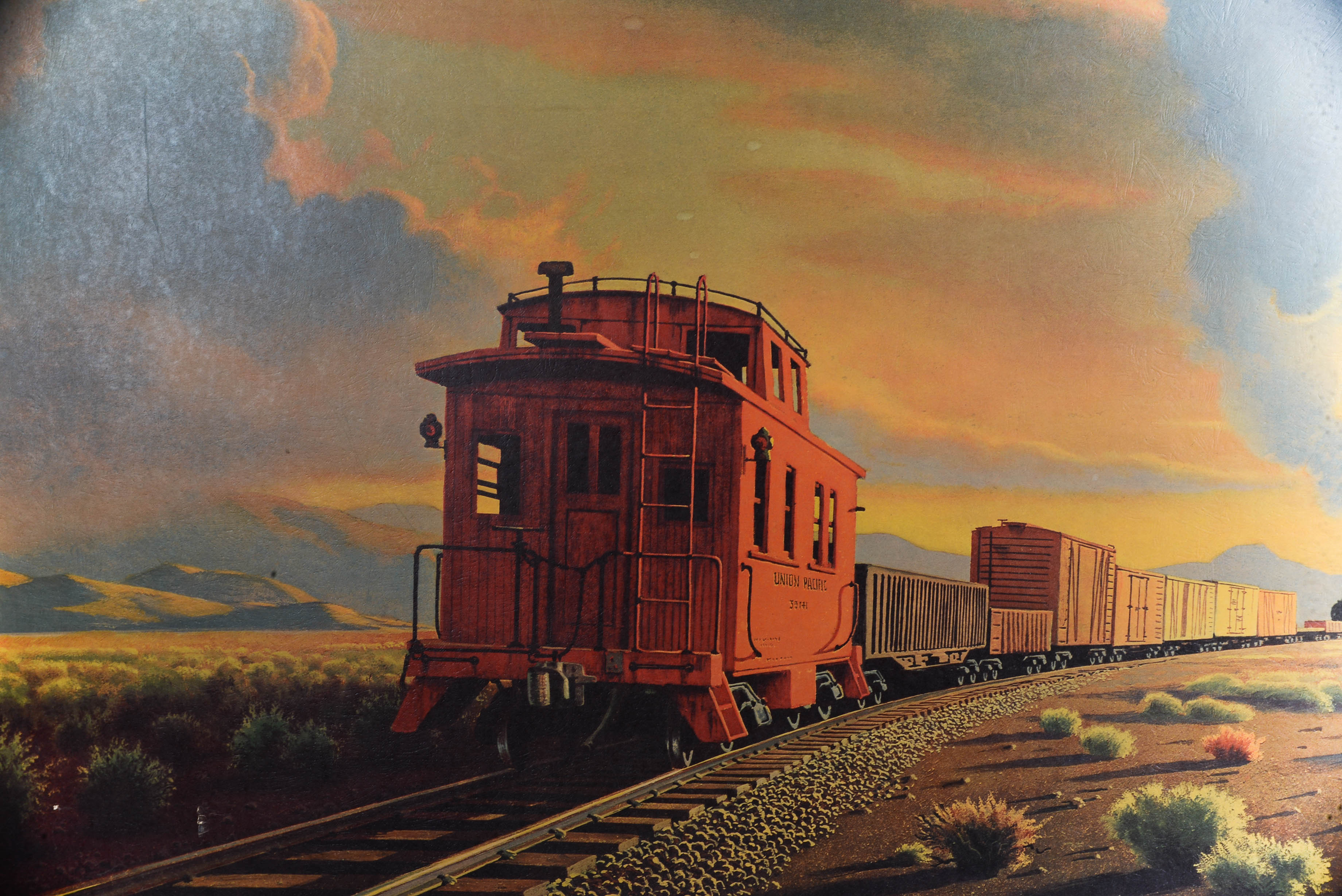 Paul Detlefsen Offset Lithograph "The Red Caboose"