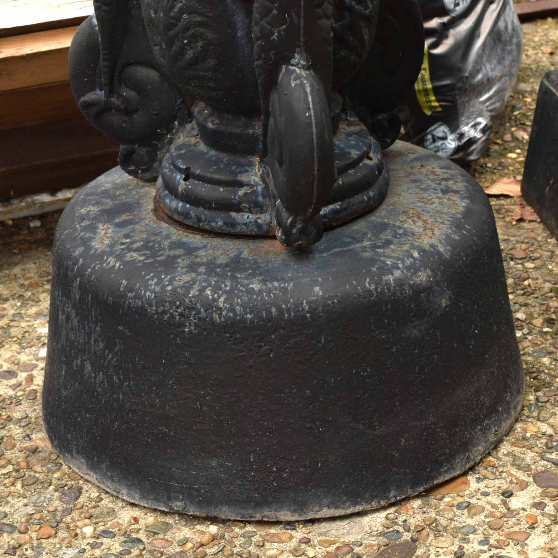 Cast Iron Garden Urn With Crane Motif