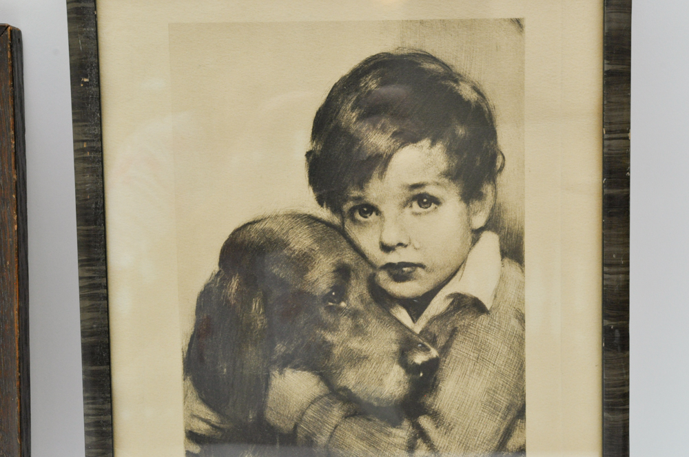 Pair of J. Knowles Hare Prints "Devotion" and "Sympathy"