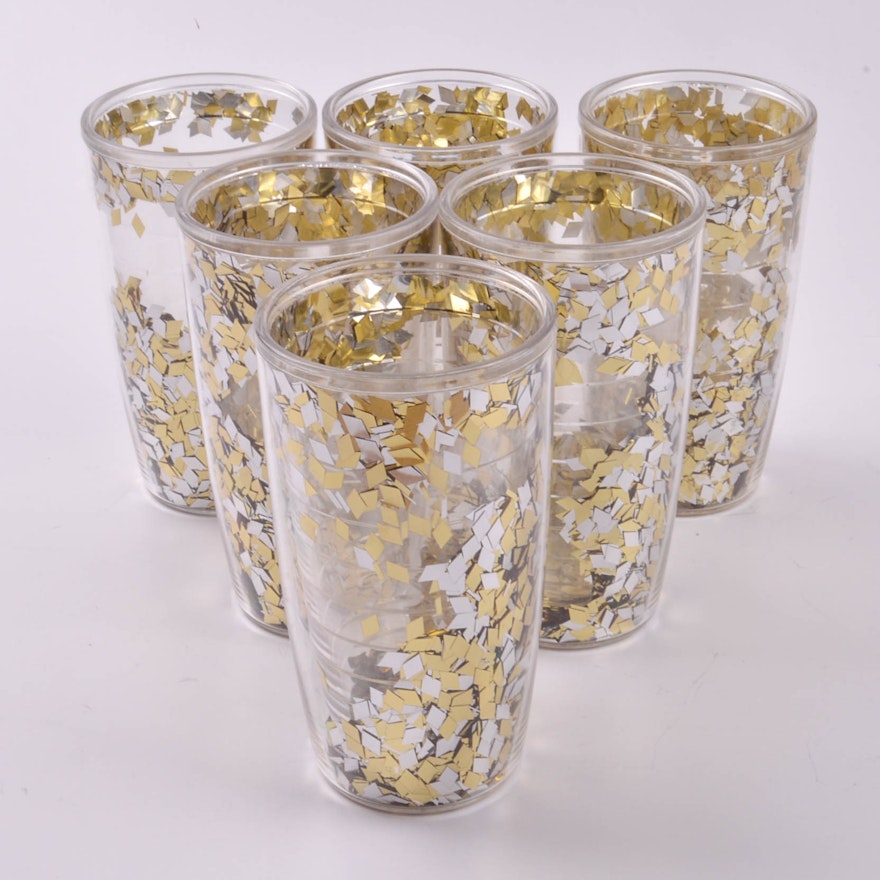 Set of Silver and Gold Confetti 16oz Tervis Insulated Tumblers