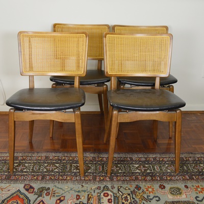 Four Stakmore Wood Folding Chairs