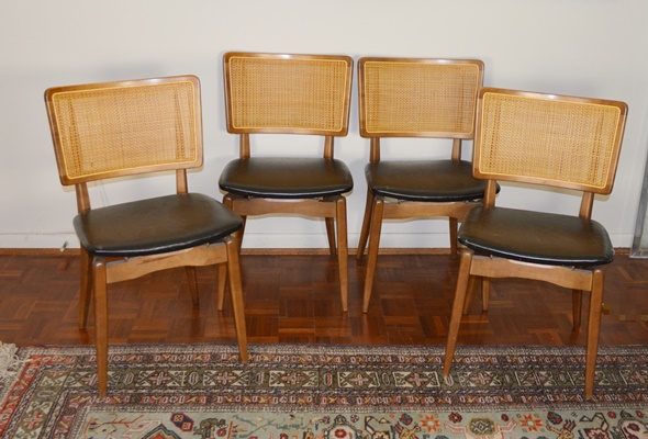 Four Stakmore Wood Folding Chairs