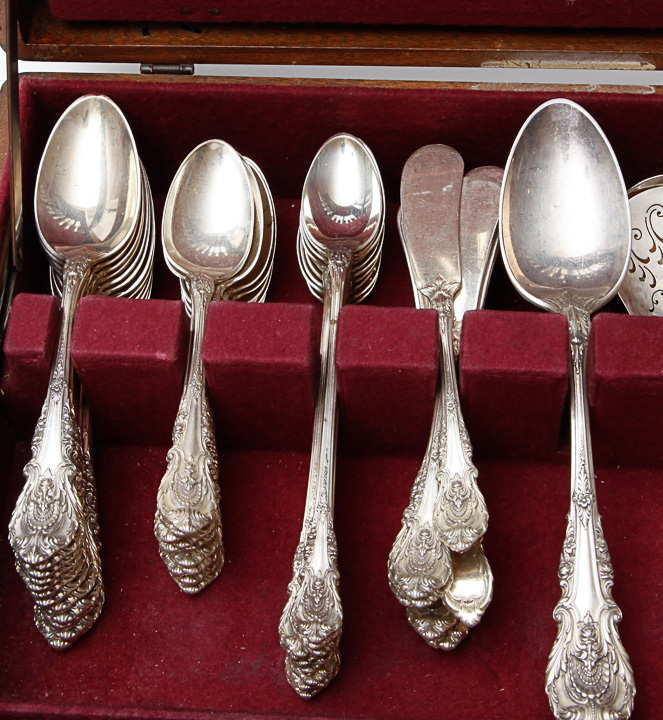 Wallace Sterling Set and More in Tarnish Proof Chest
