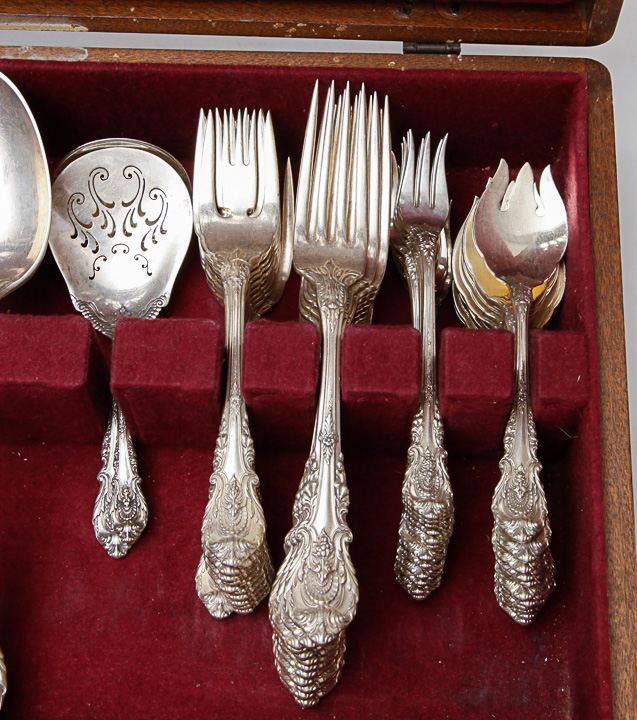Wallace Sterling Set and More in Tarnish Proof Chest