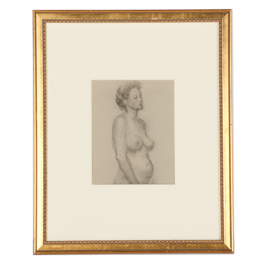 Charcoal Drawing of a Female Nude