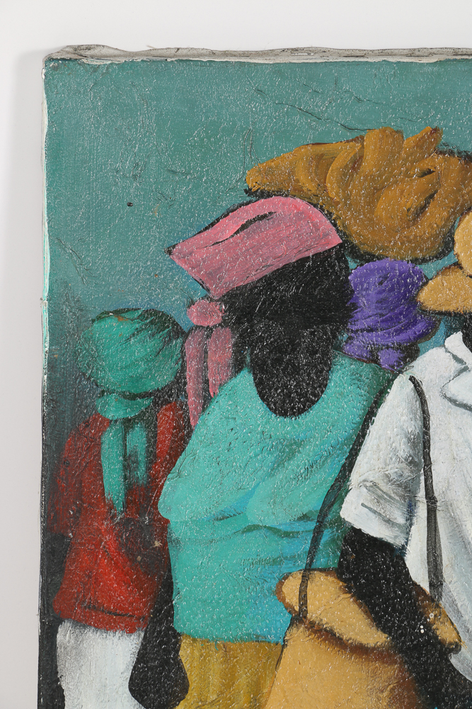 Brunish Signed African Inspired Acrylic Painting