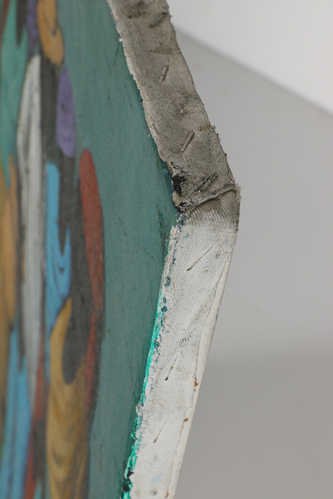 Brunish Signed African Inspired Acrylic Painting