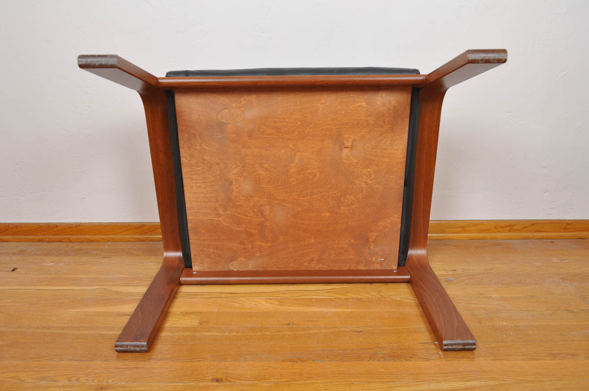 Contemporary Ikea "Poäng" Leather Chair and Ottoman