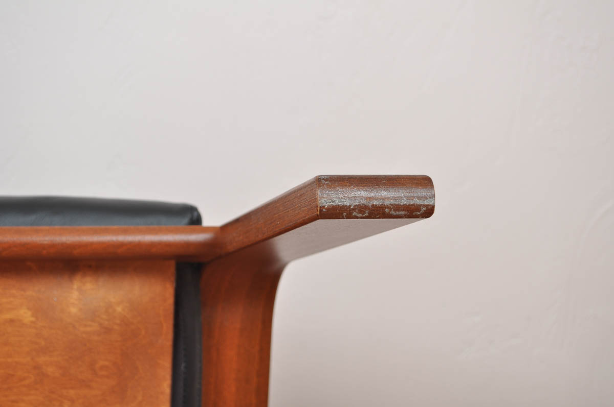 Contemporary Ikea "Poäng" Leather Chair and Ottoman