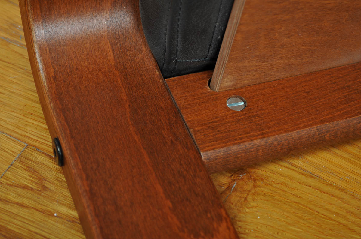 Contemporary Ikea "Poäng" Leather Chair and Ottoman