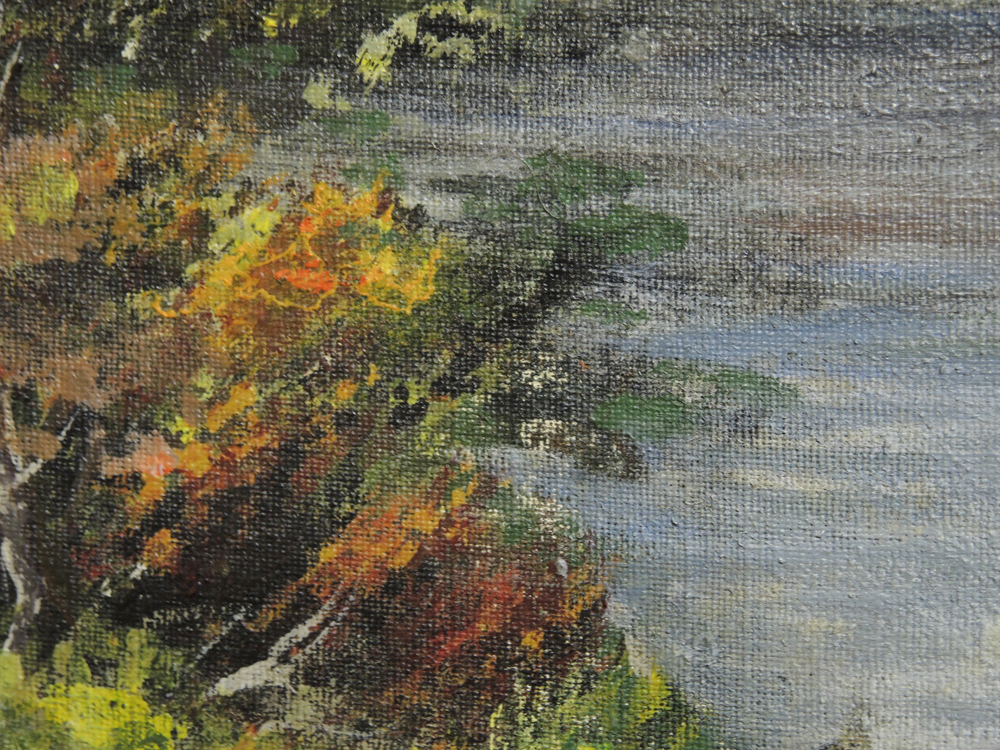 P. Bell Oil on Board Landscape Painting