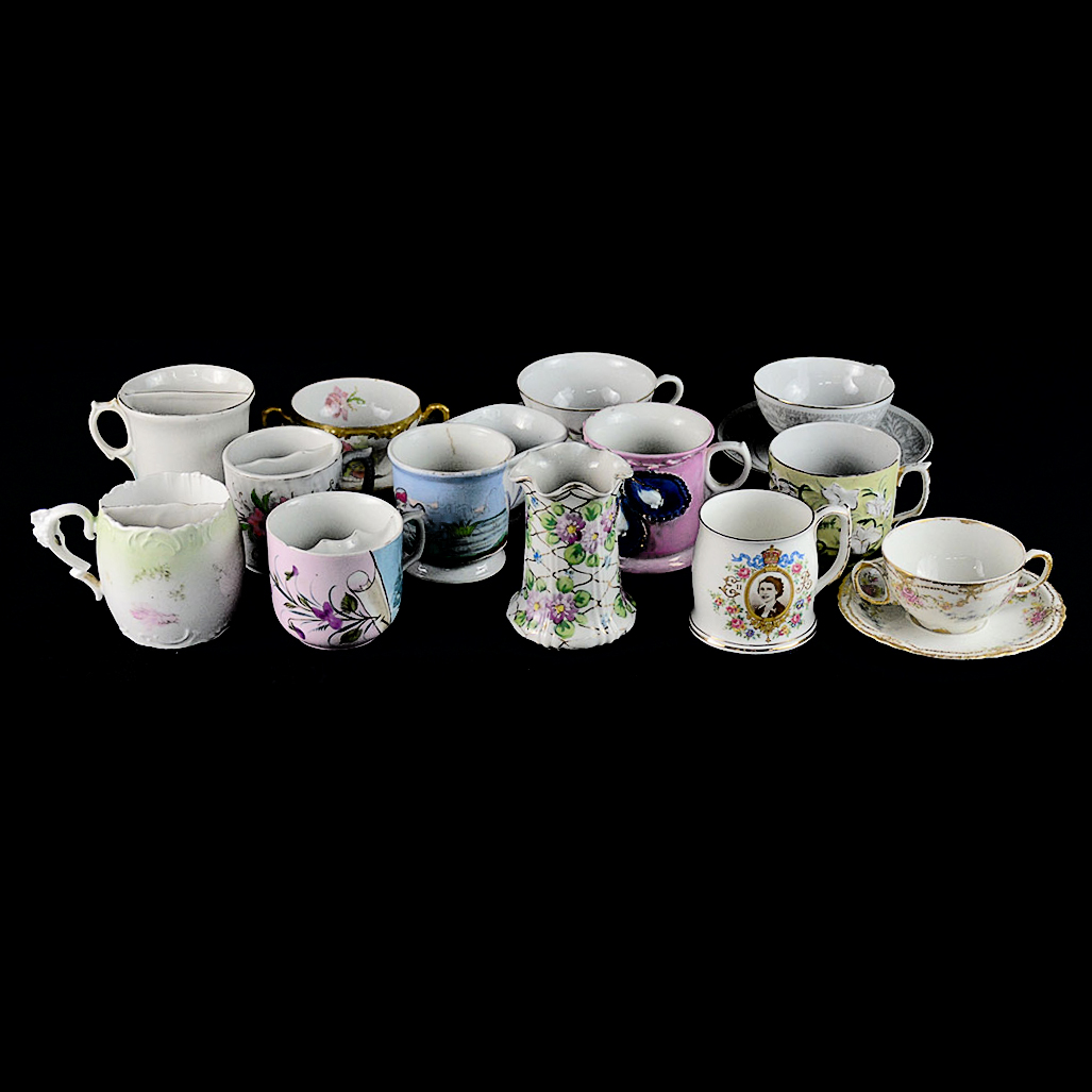 Medley of Fine China Teacups and Vessels