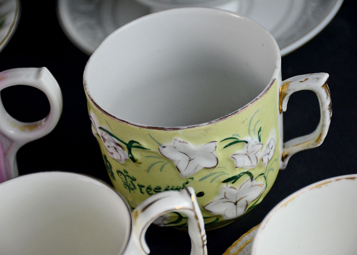 Medley of Fine China Teacups and Vessels