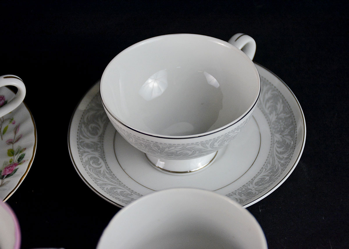 Medley of Fine China Teacups and Vessels