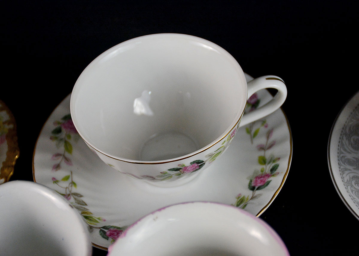 Medley of Fine China Teacups and Vessels