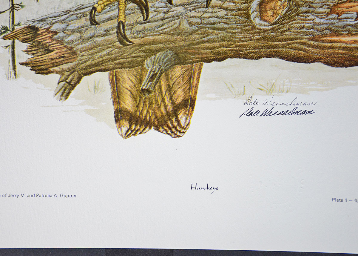 Dale Wesselman Signed Print "Hawkeye"