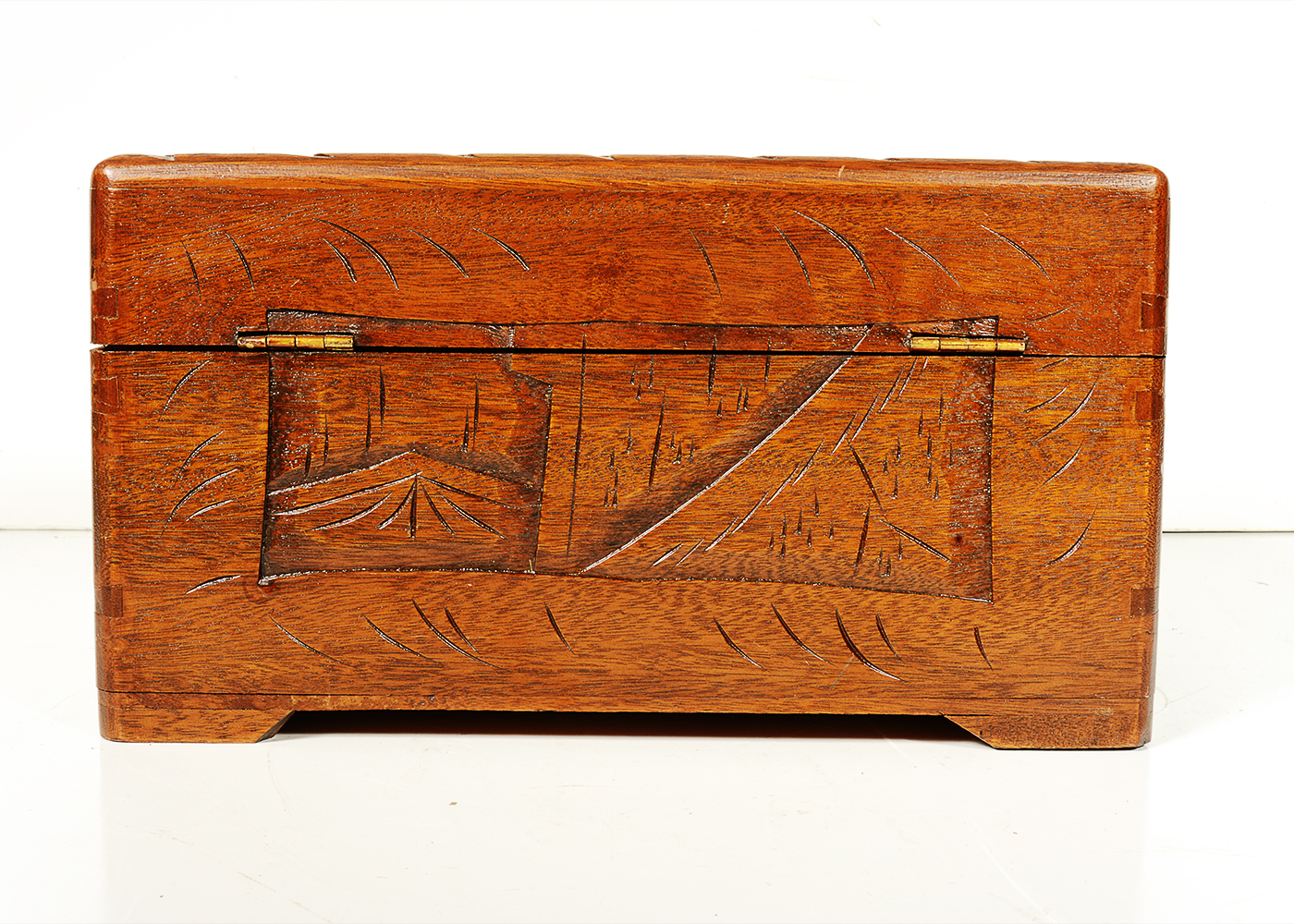 Chinese Carved Camphor Wood Jewelry Box