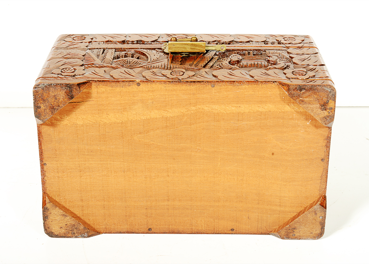 Chinese Carved Camphor Wood Jewelry Box