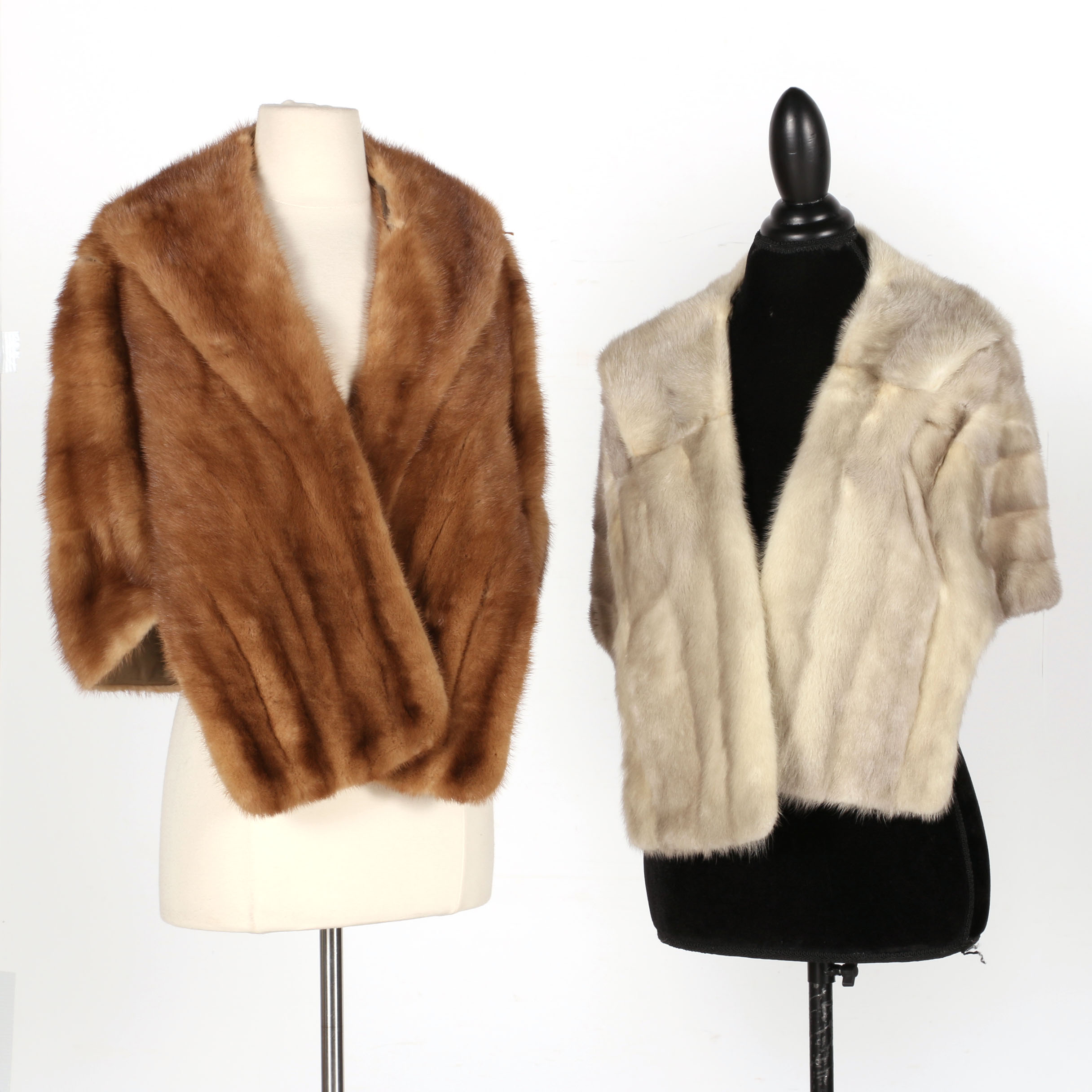 Pair of Vintage Mink Fur Stoles