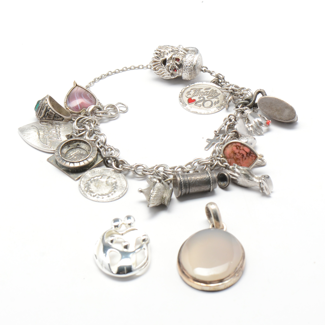 Collection of Charm Bracelet and Pendants