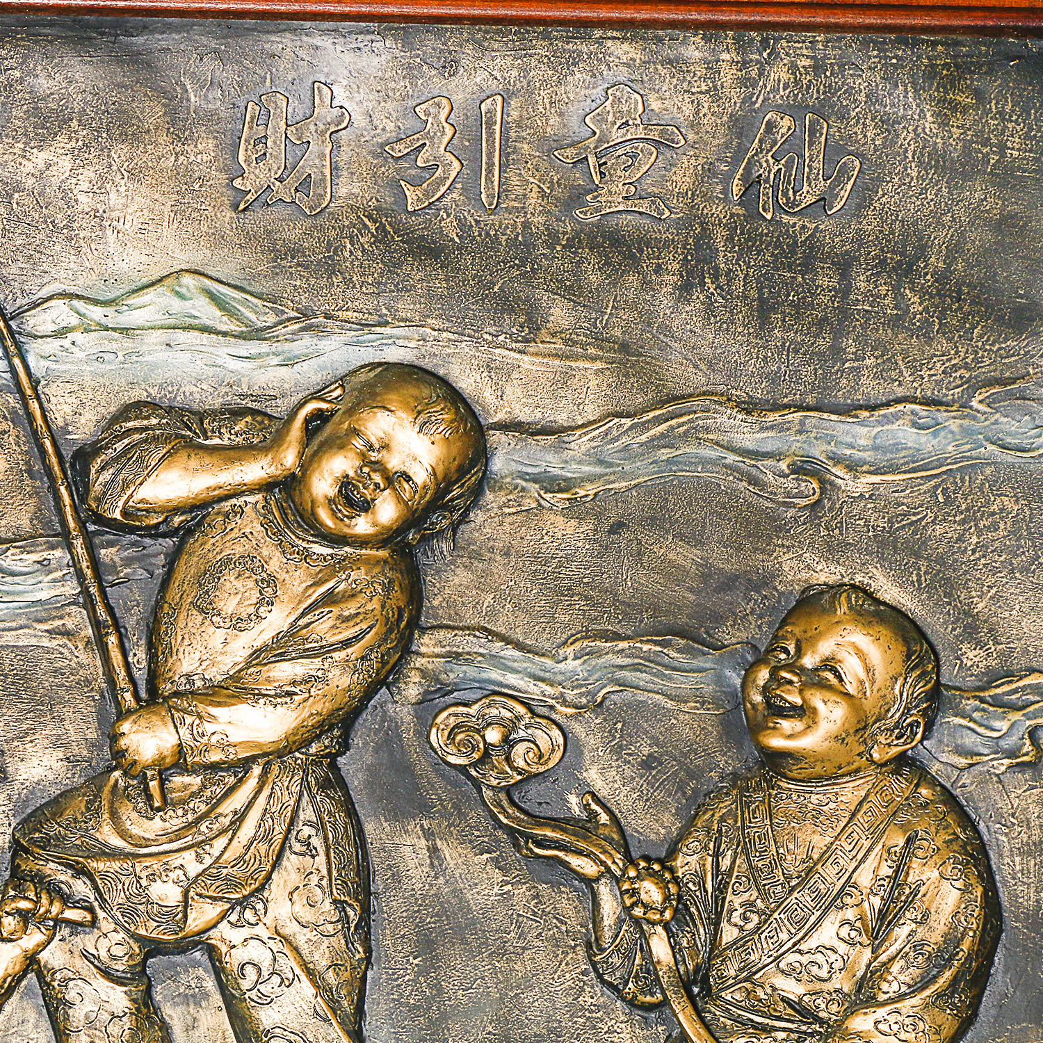 Large Scale Faux Bronze Chinese Wall Panel