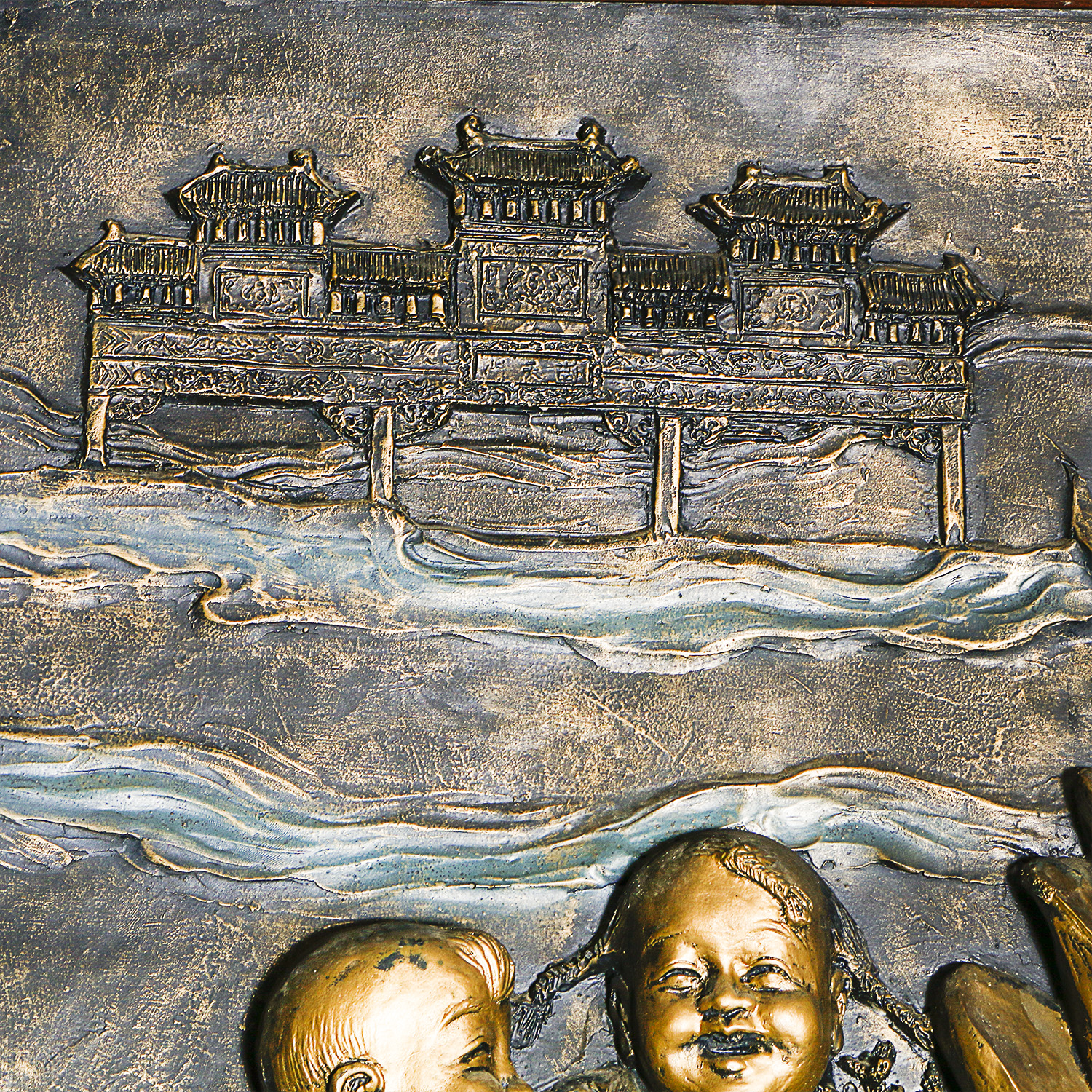 Large Scale Faux Bronze Chinese Wall Panel