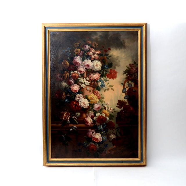 Flemish Style Oil on Canvas Still Life