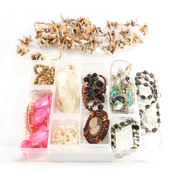 Collection of Costume Jewelry with Carrying Case
