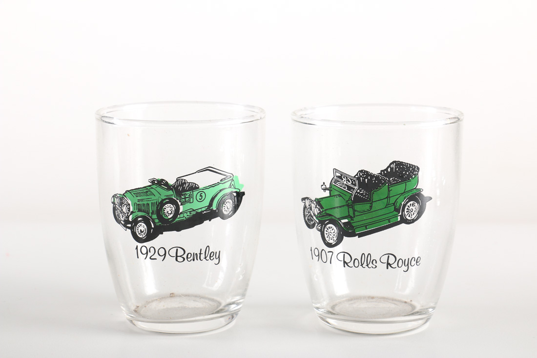 Seven Piece Vintage Car Carafe and Glass Set